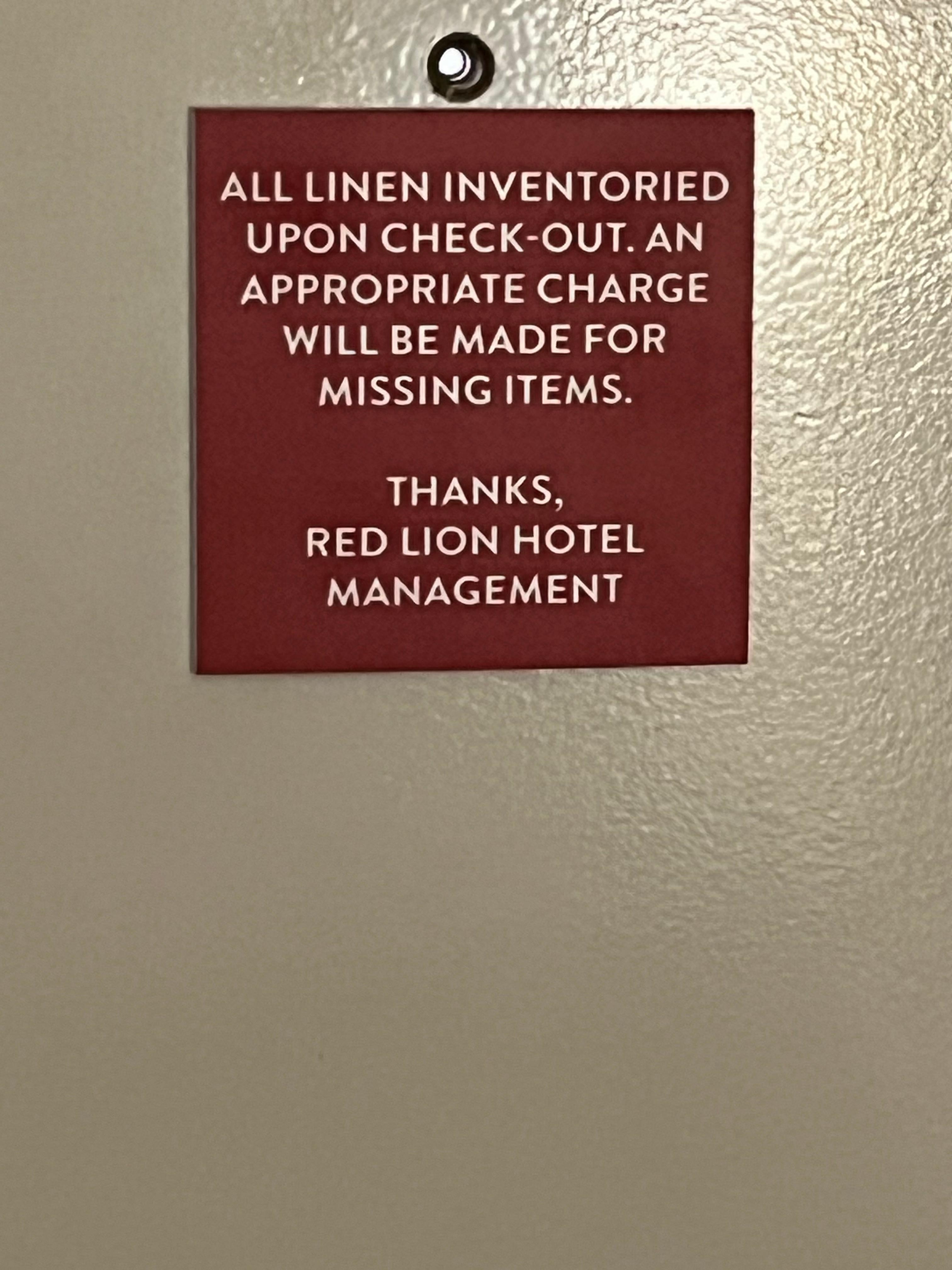 Take photos of towels before leaving