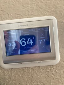 Owner controlled temperature. Temp fell well below the set temp. Not good for our small grandchildren!