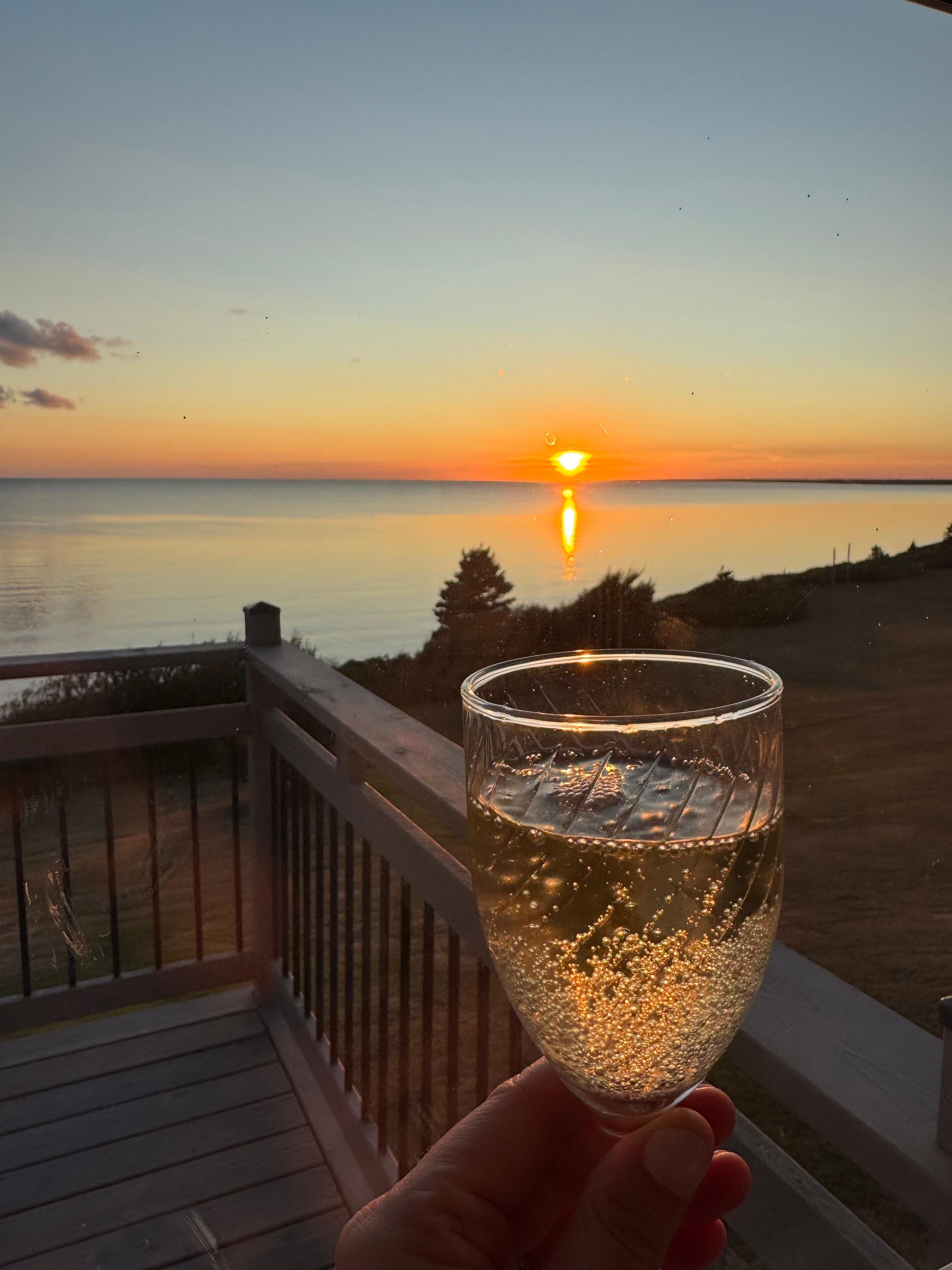 Sparkling Nova Scotia wine left for us by Sebastien