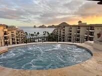 Large comfortable hot tub.