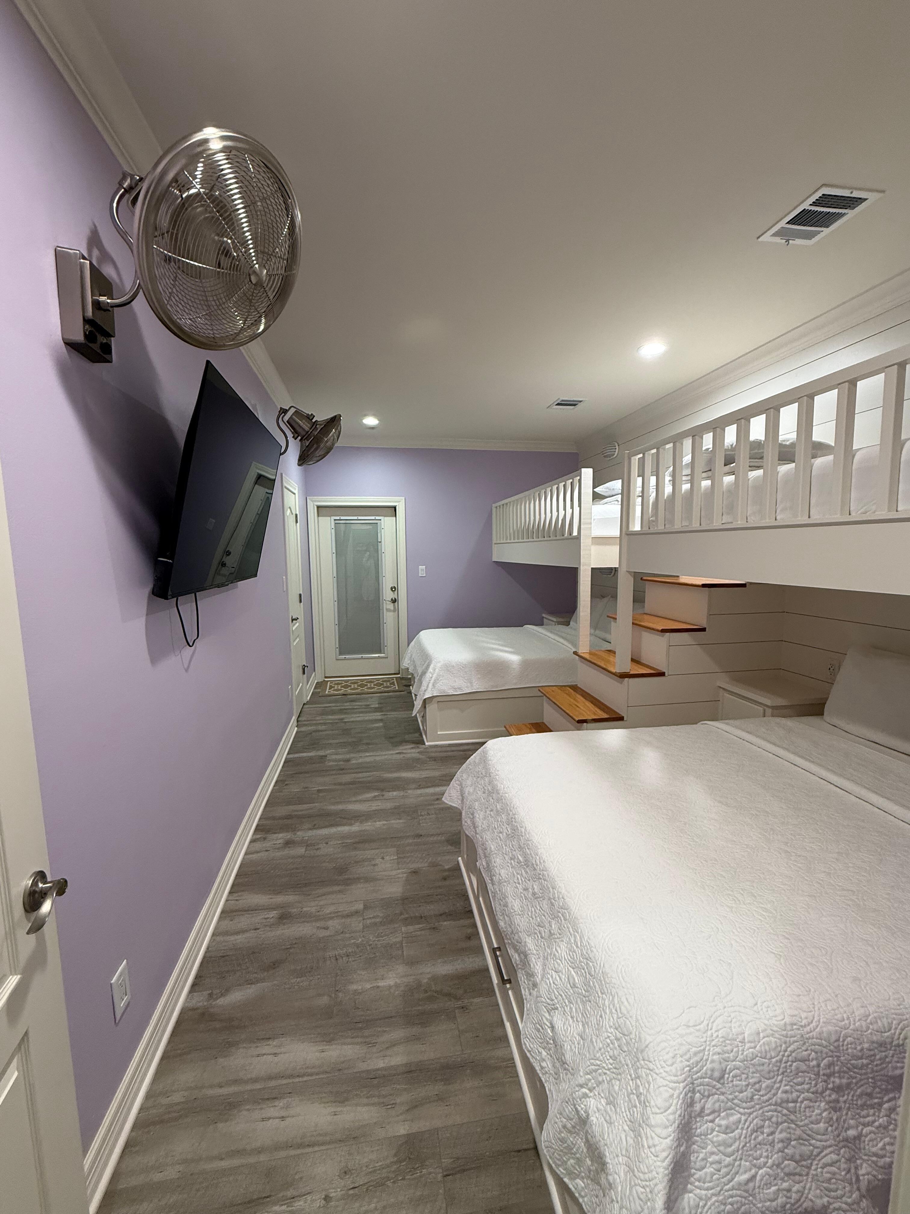 Second floor bunk area, the fans on the wall are excellent additions! 