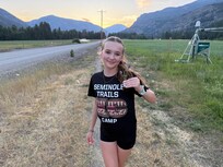 My daughter on our run