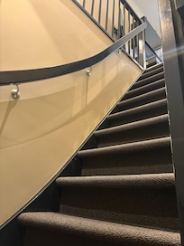 Steep stairs to the bedroom