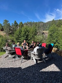 Family time around the firepit