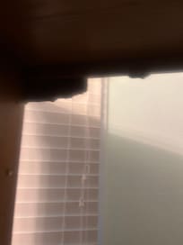 Torn off backing to an armoire