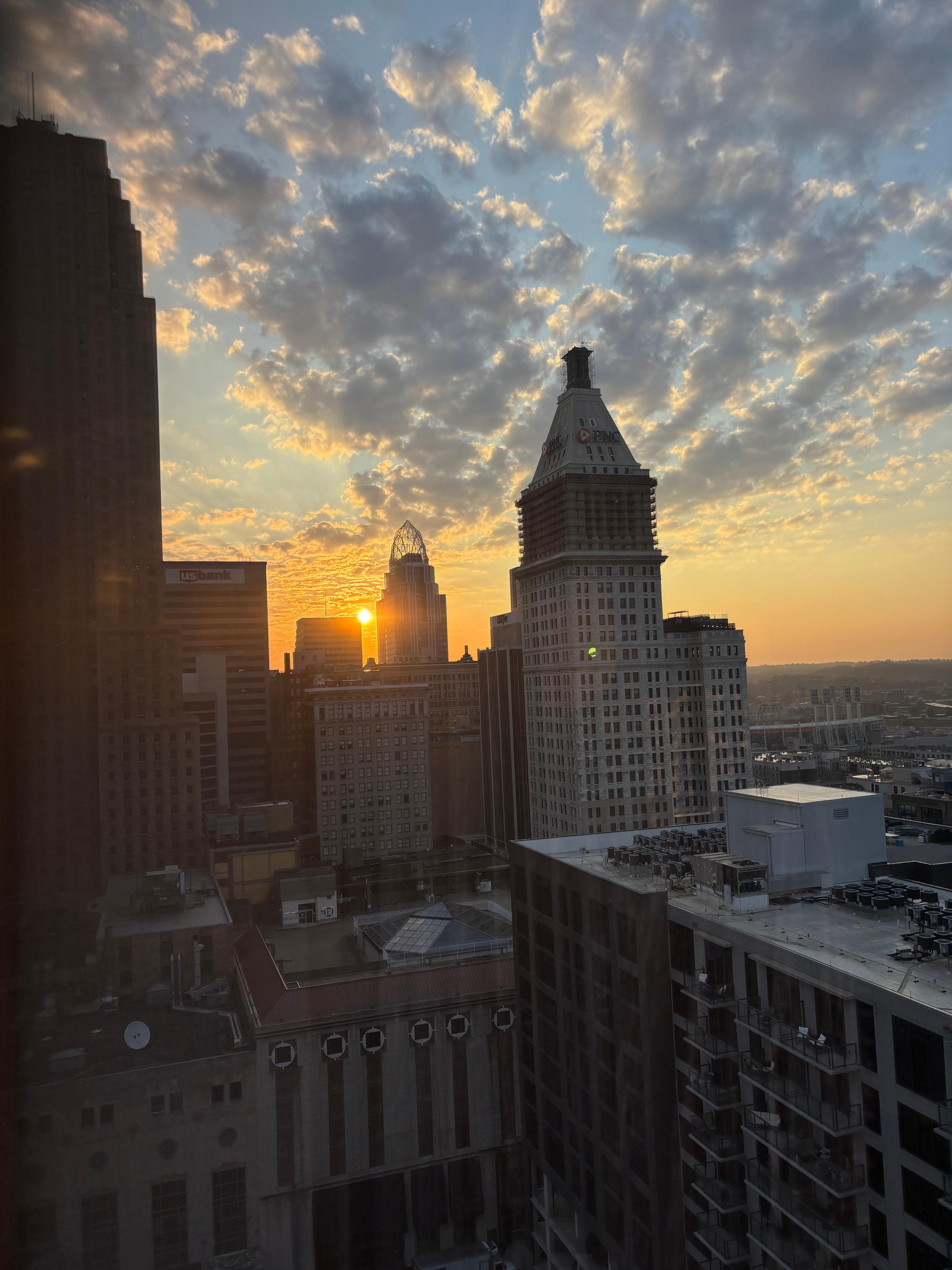 Sunrise outside of floor 21 Rm 2118