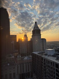 Sunrise outside of floor 21 Rm 2118