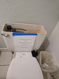 The toilet was broken with no updates to let us know before we checked in