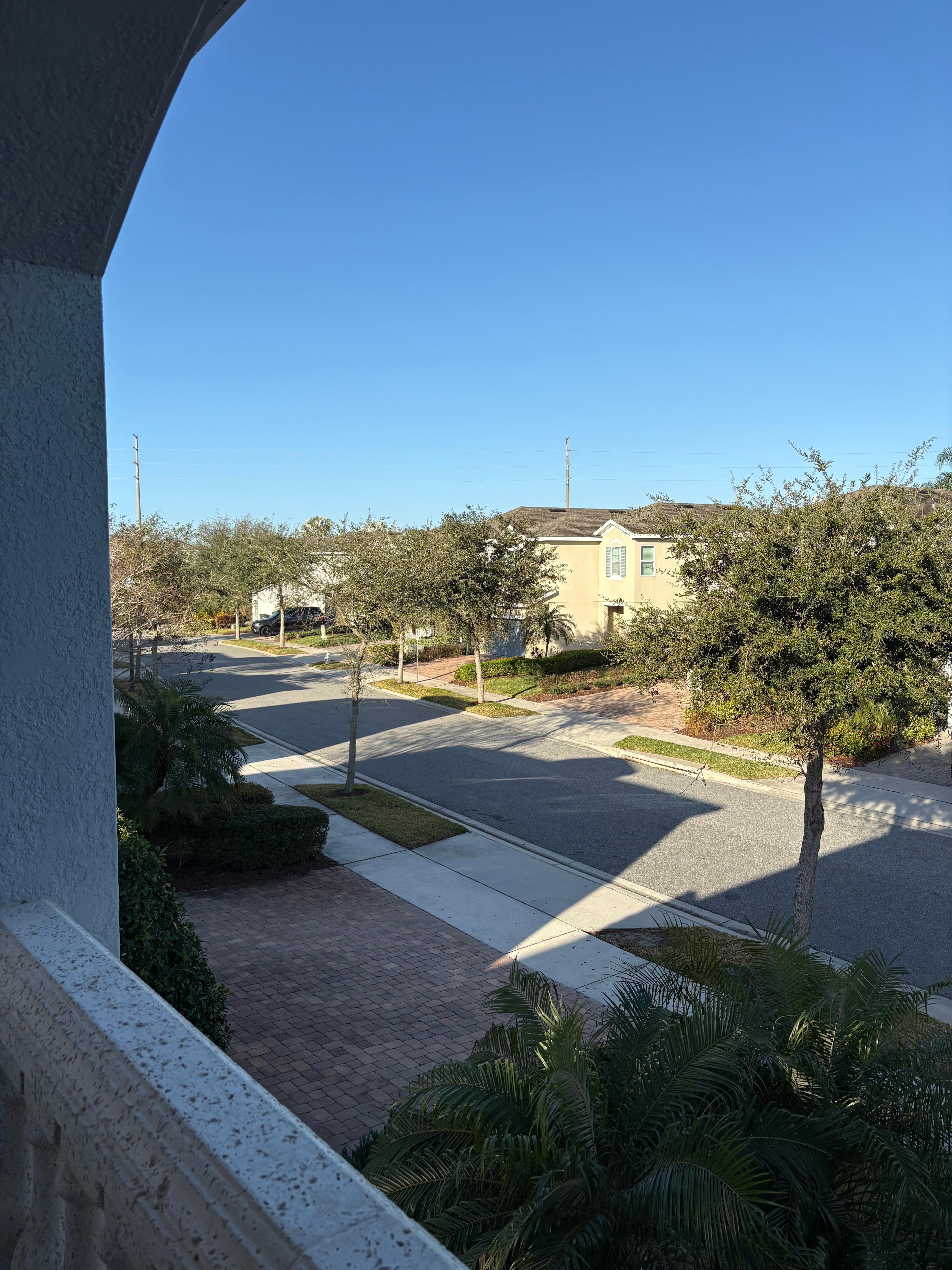 The view from the balcony in an upstairs suite. 