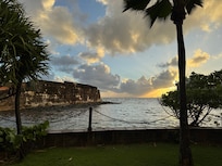 Short walk out the lobby they offered nowhere to sit on their property.