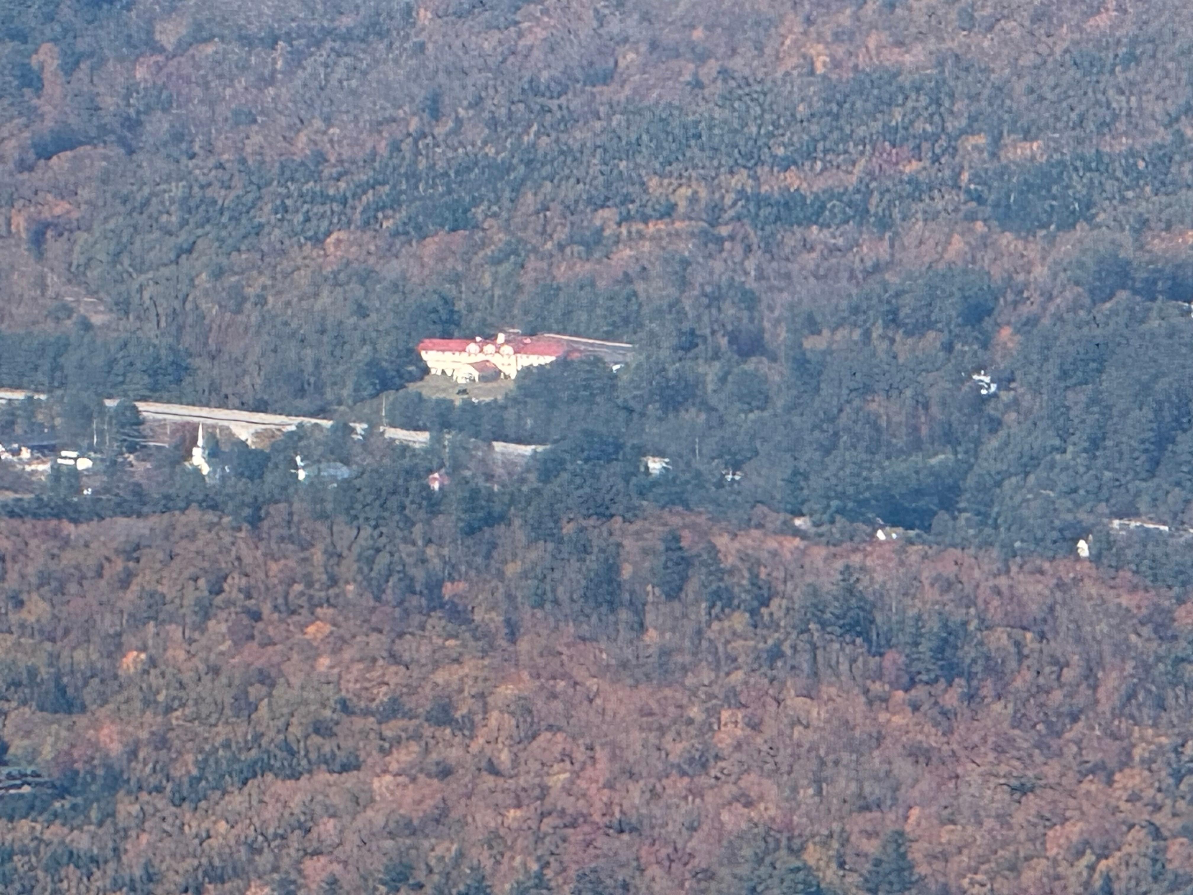 The hotel from the Cannon Aerial Tramway!