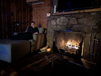 Beautiful wood burning fireplace