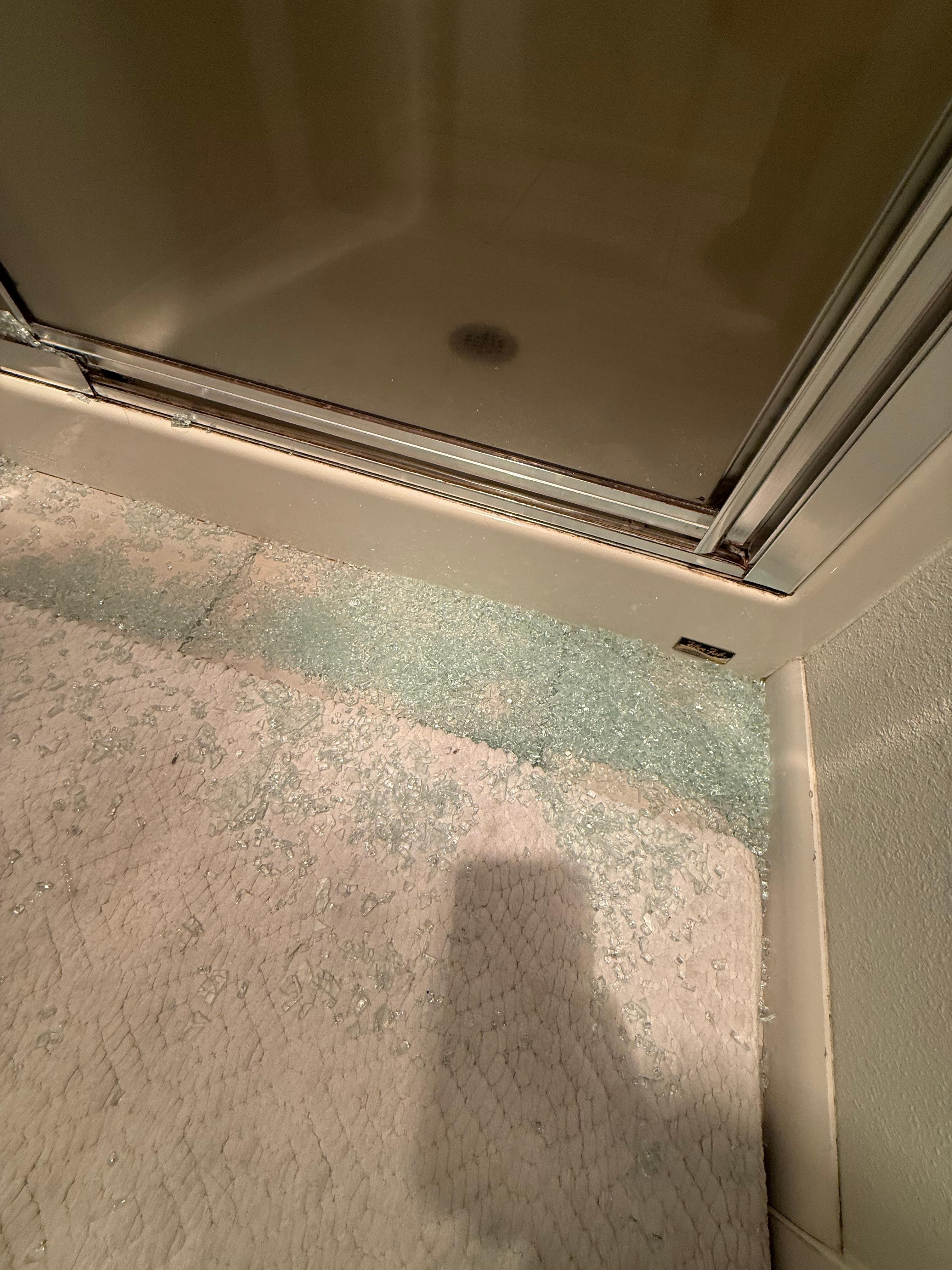 Broken glass when we arrived 