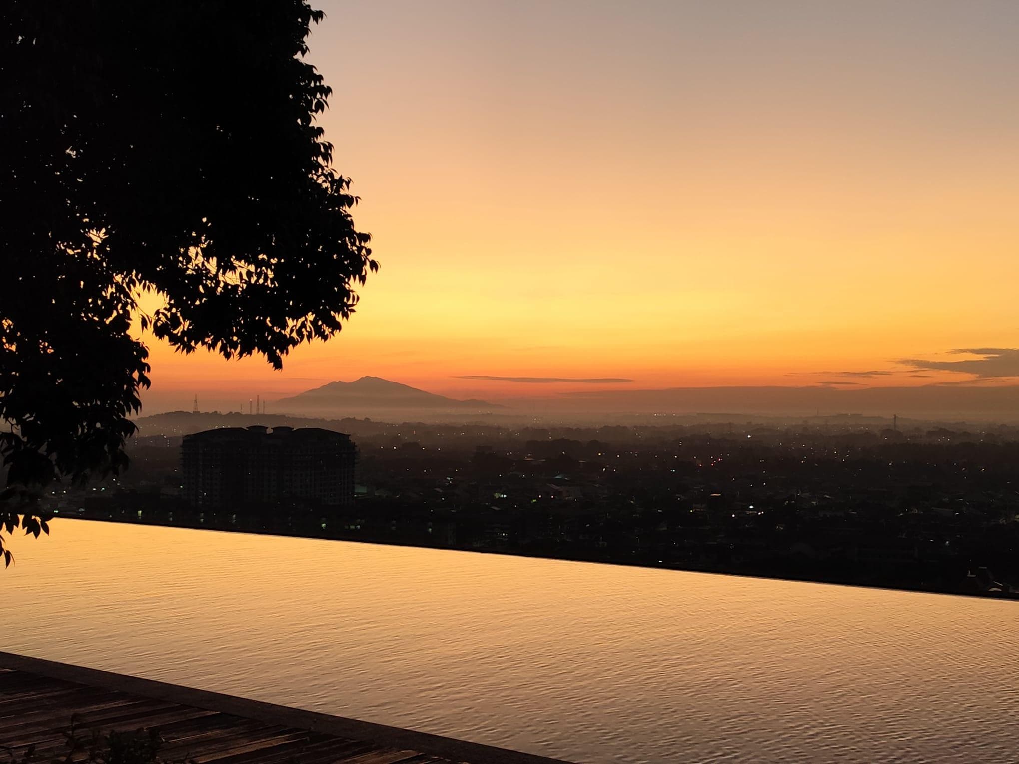 Sunrise seen from swimming pool