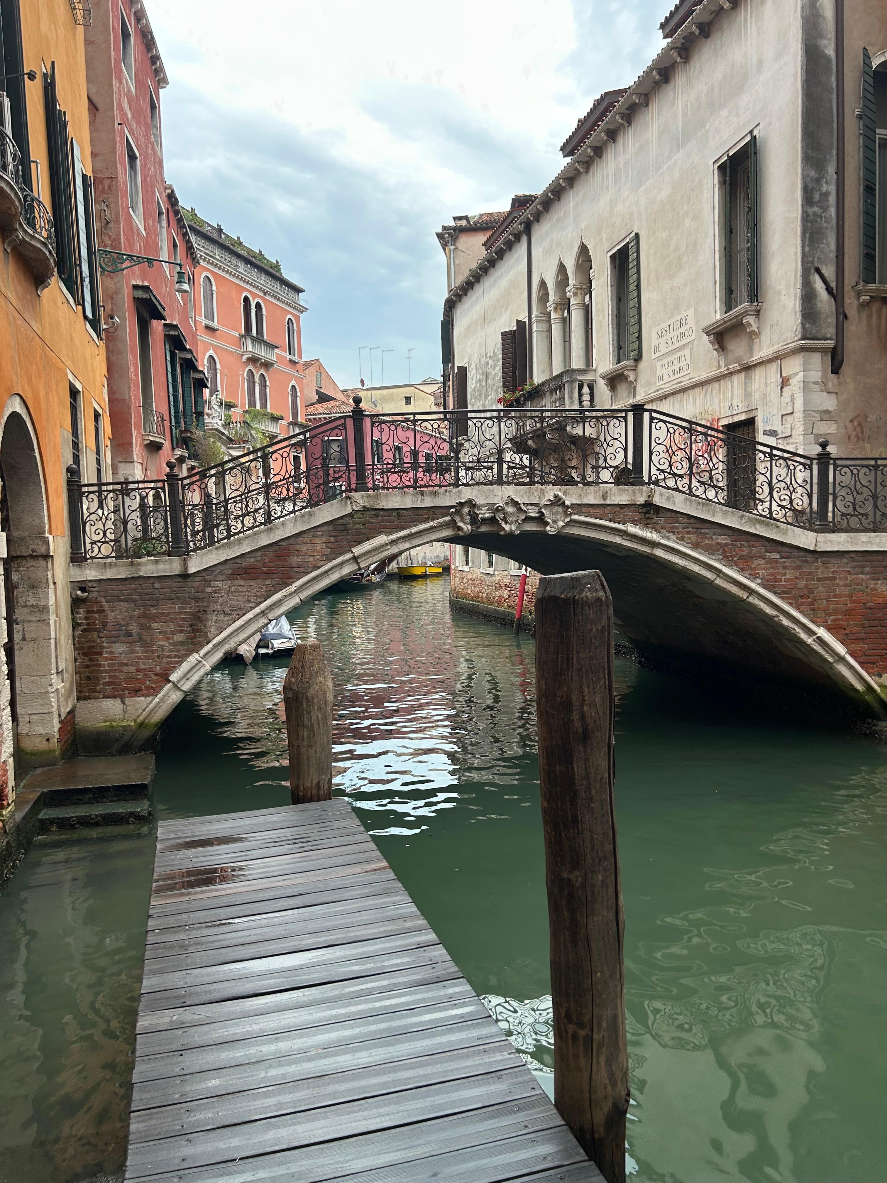 Outside the hotel’s entrance 