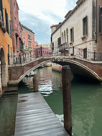 Outside the hotel’s entrance