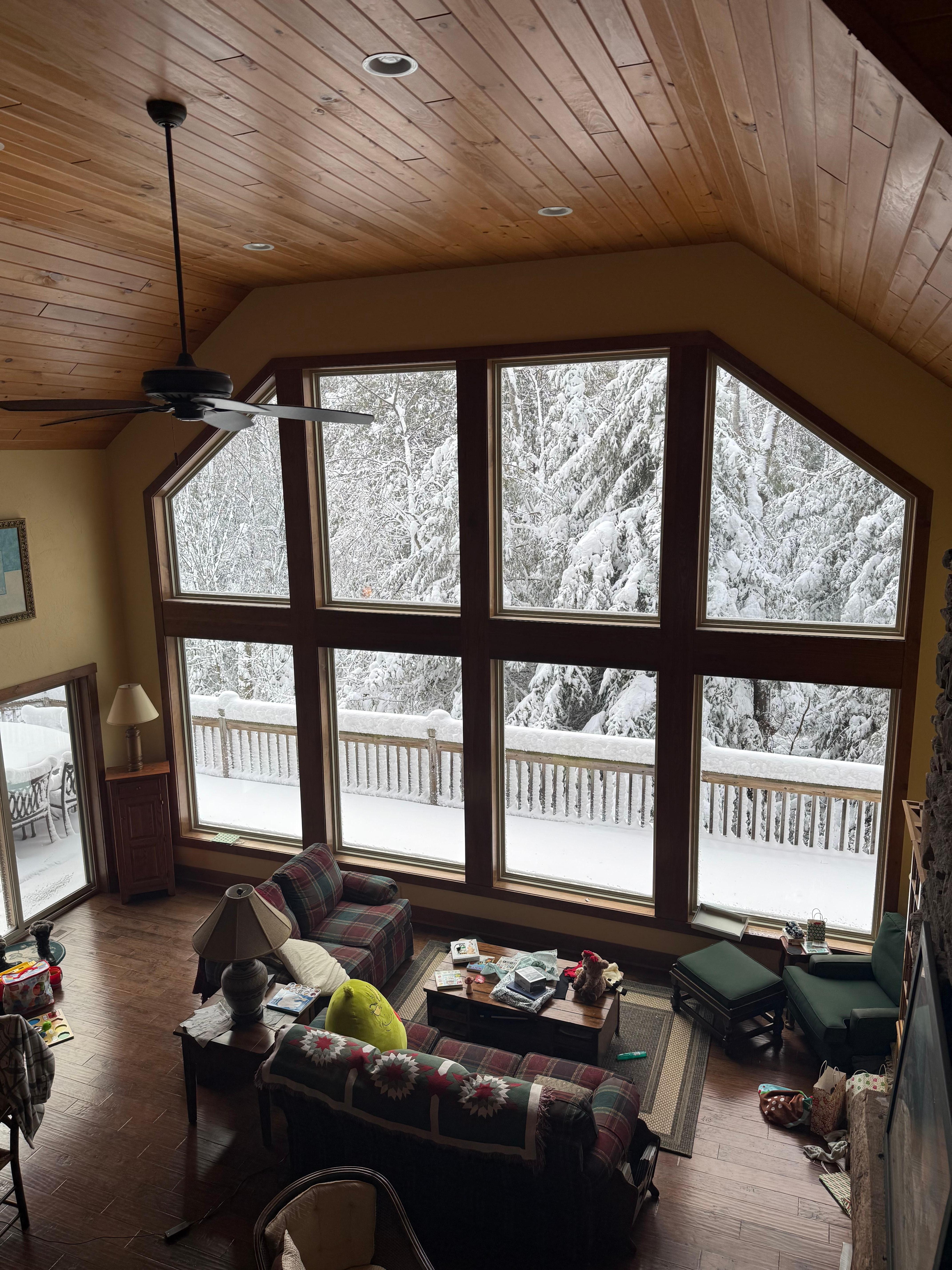Gorgeous view from the loft area after the snow.
