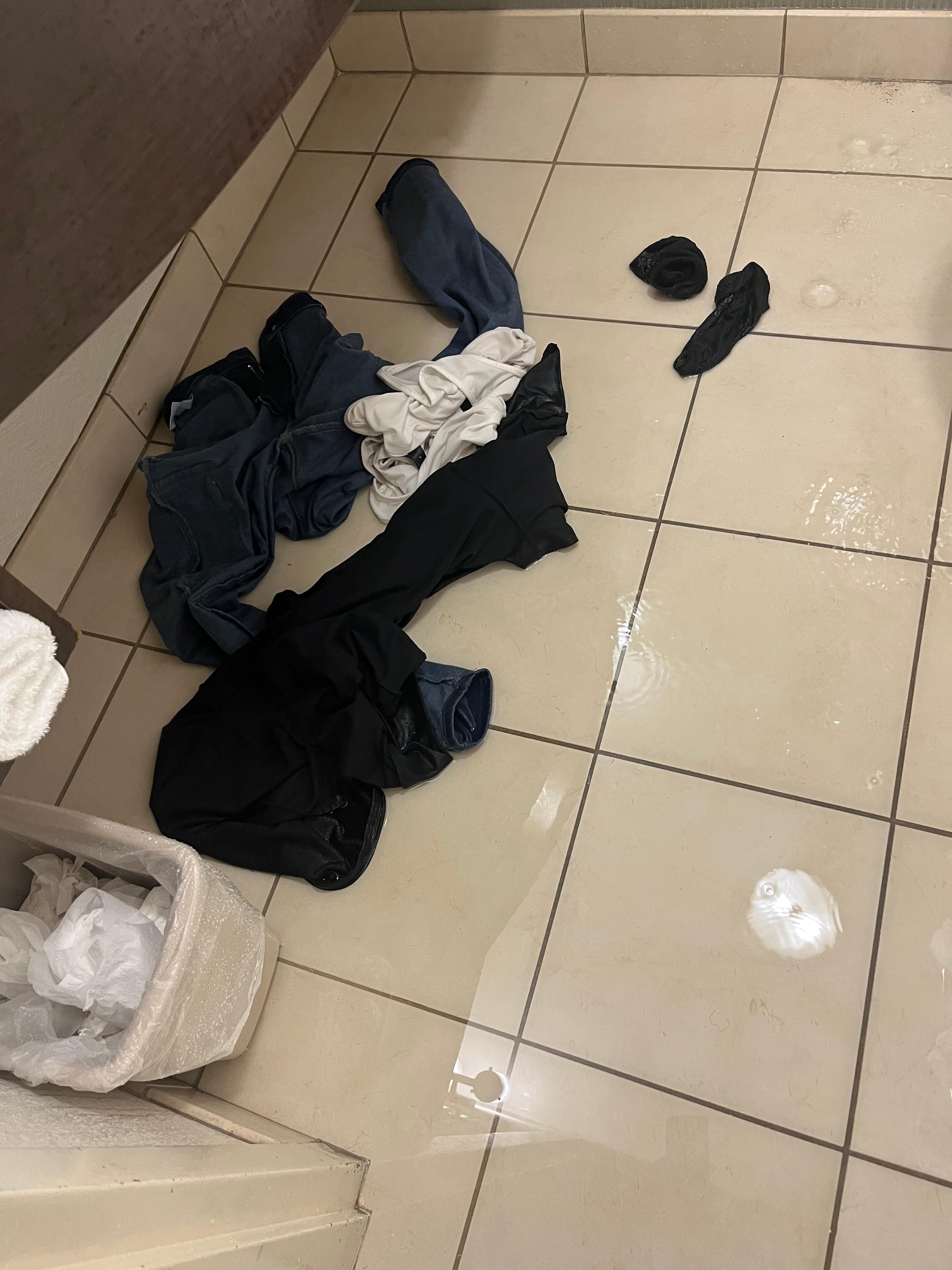 Clothes wet mildewed smells bad they wouldn’t wash them! Lost them