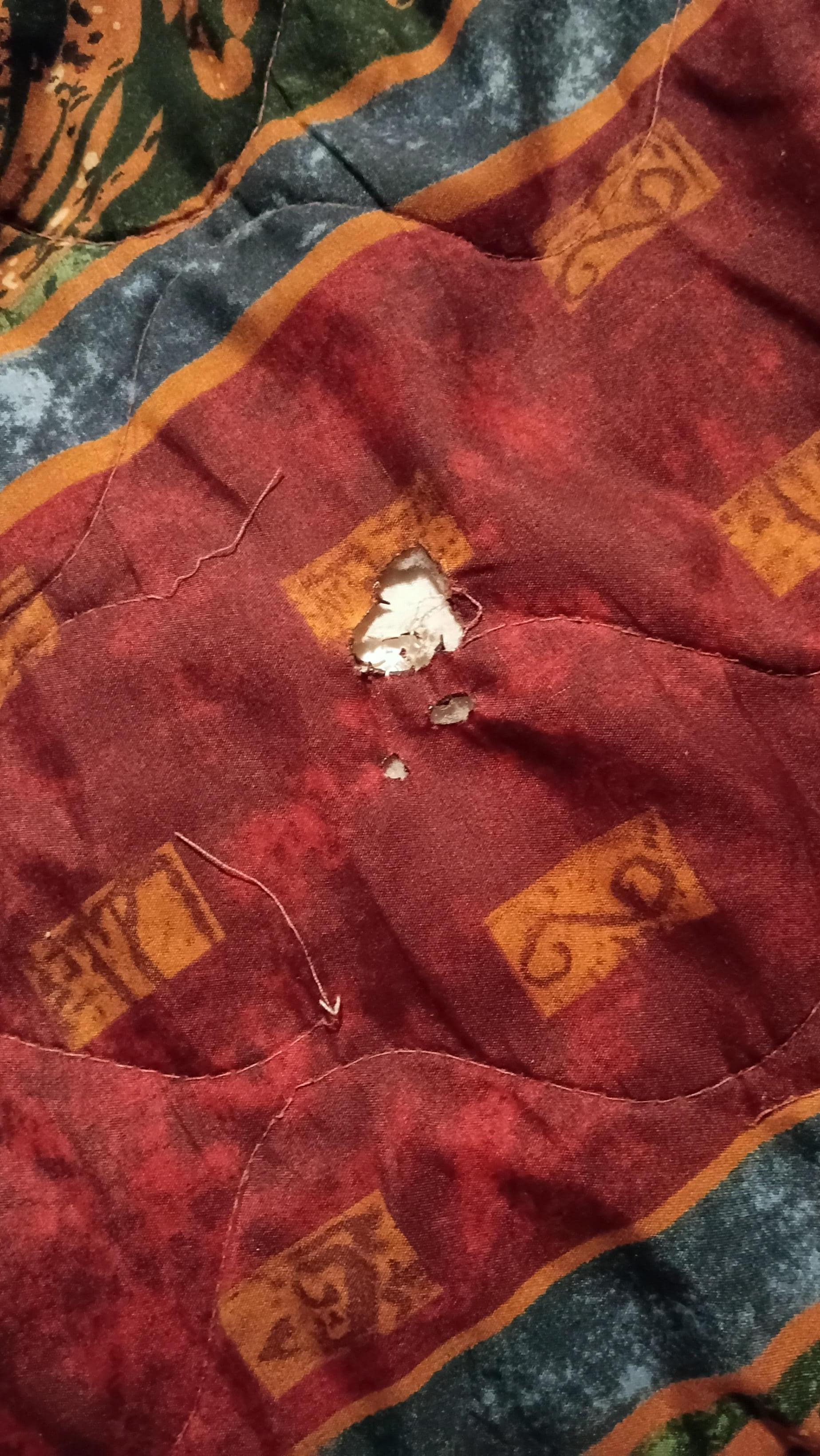 Cigarette holes in comforter 