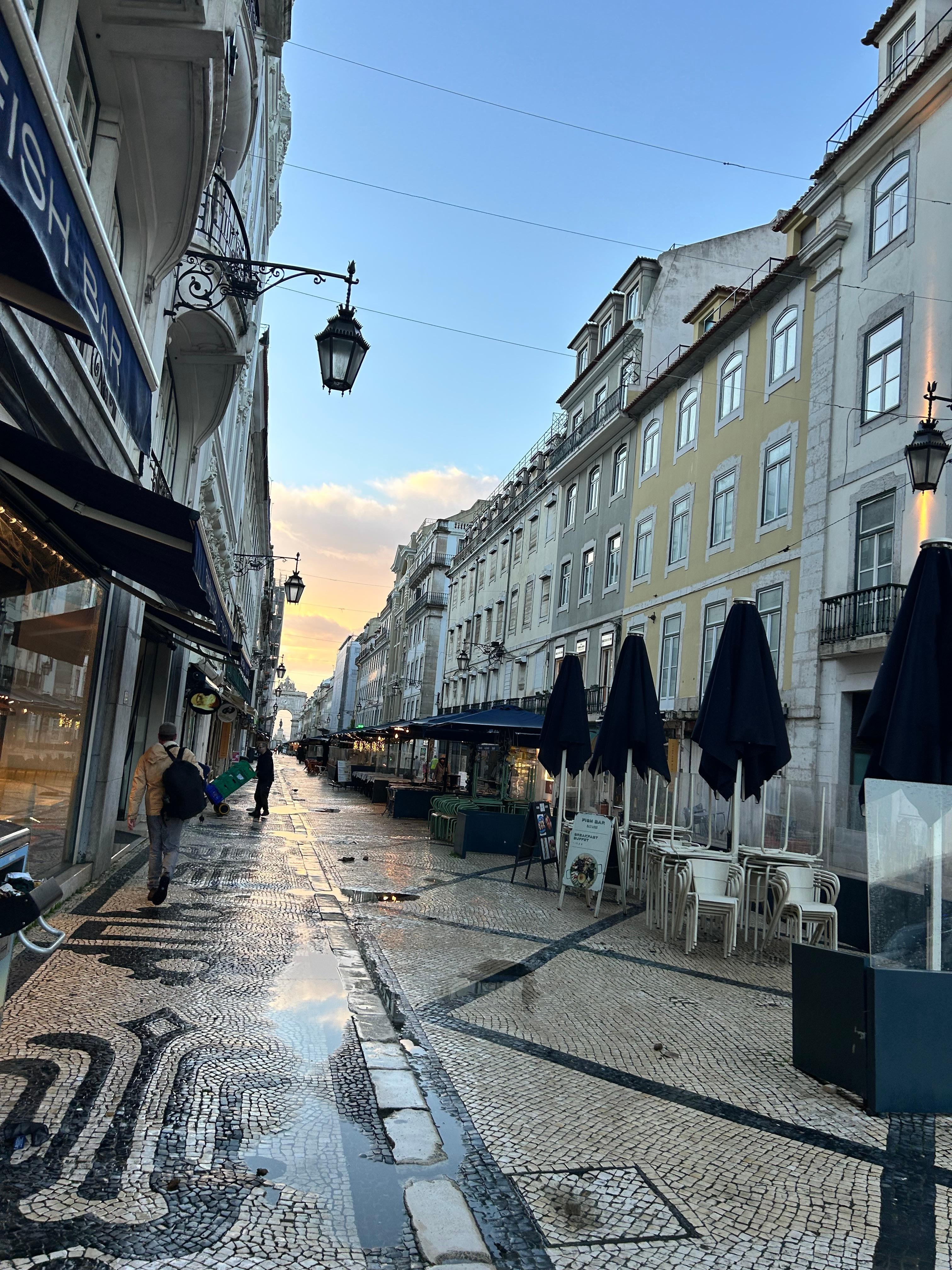 From the street that the hotel is on. 