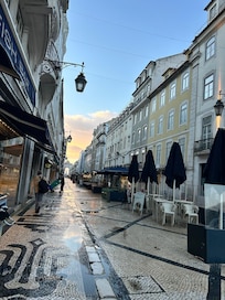 From the street that the hotel is on.