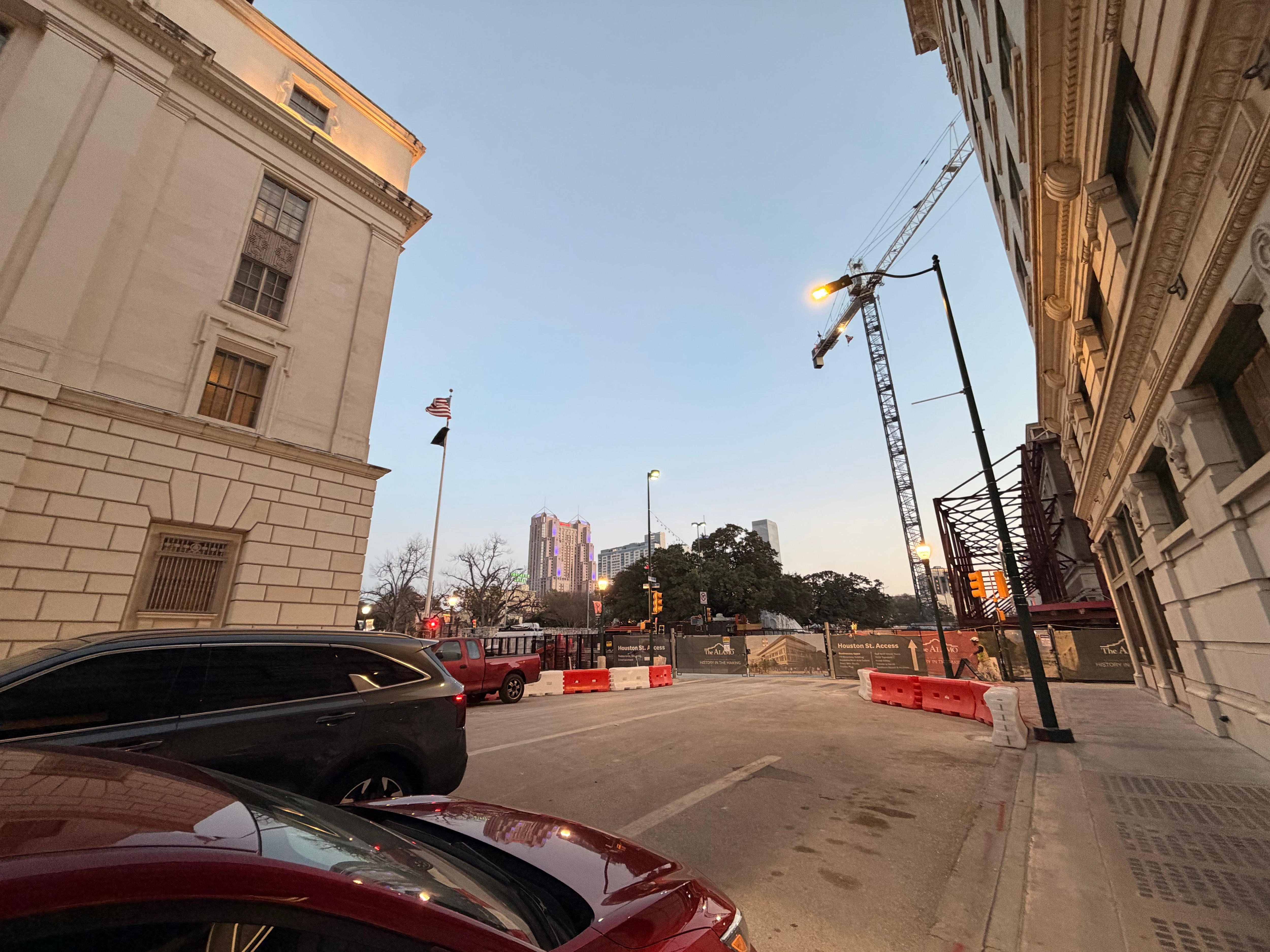 Right across from the Alamo