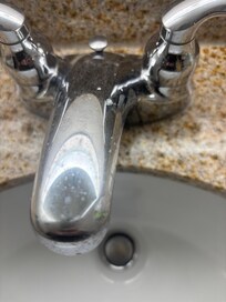 Just dirty… toothpaste and hair in the sink