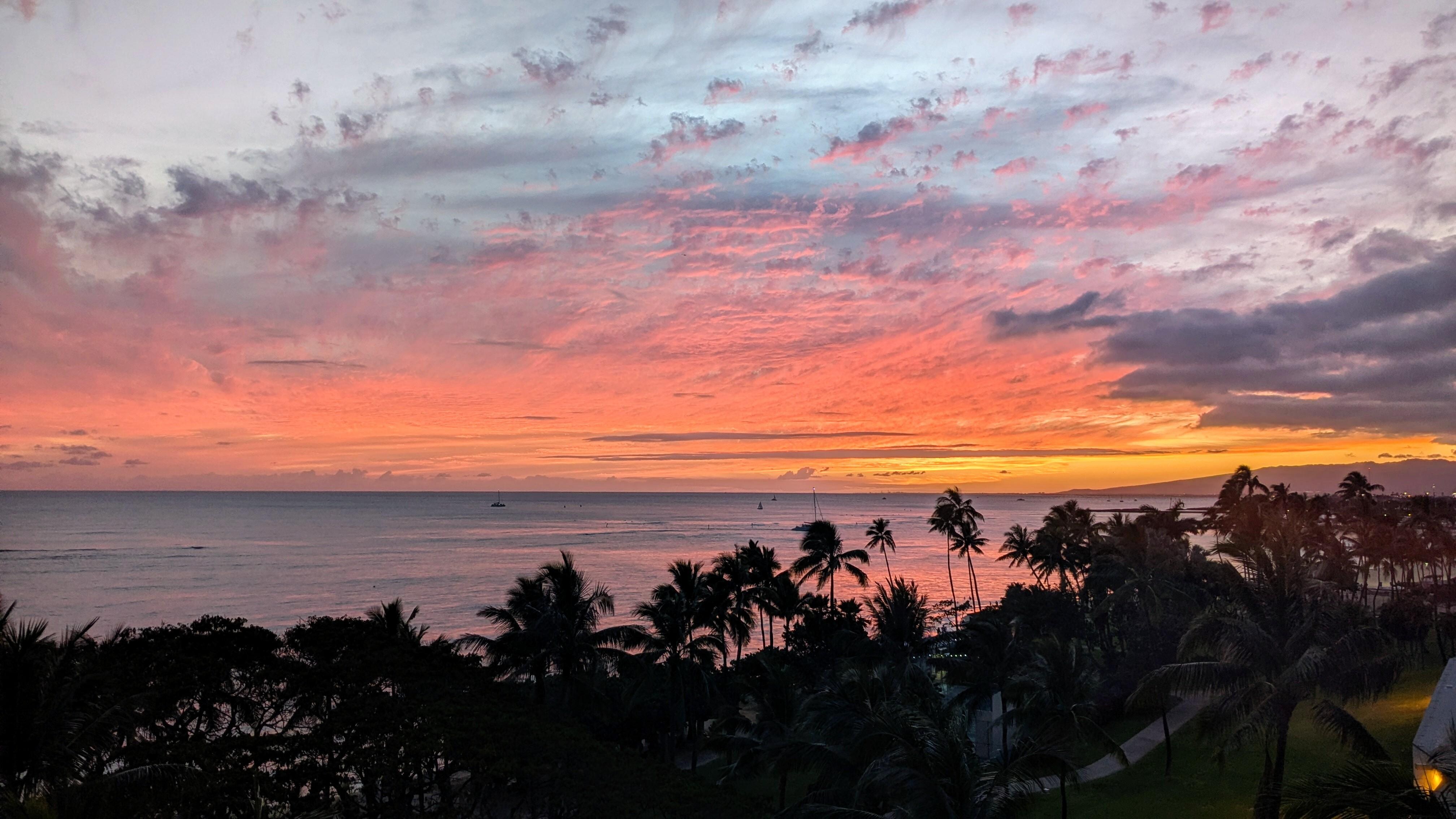 Sunset view from the balcony.