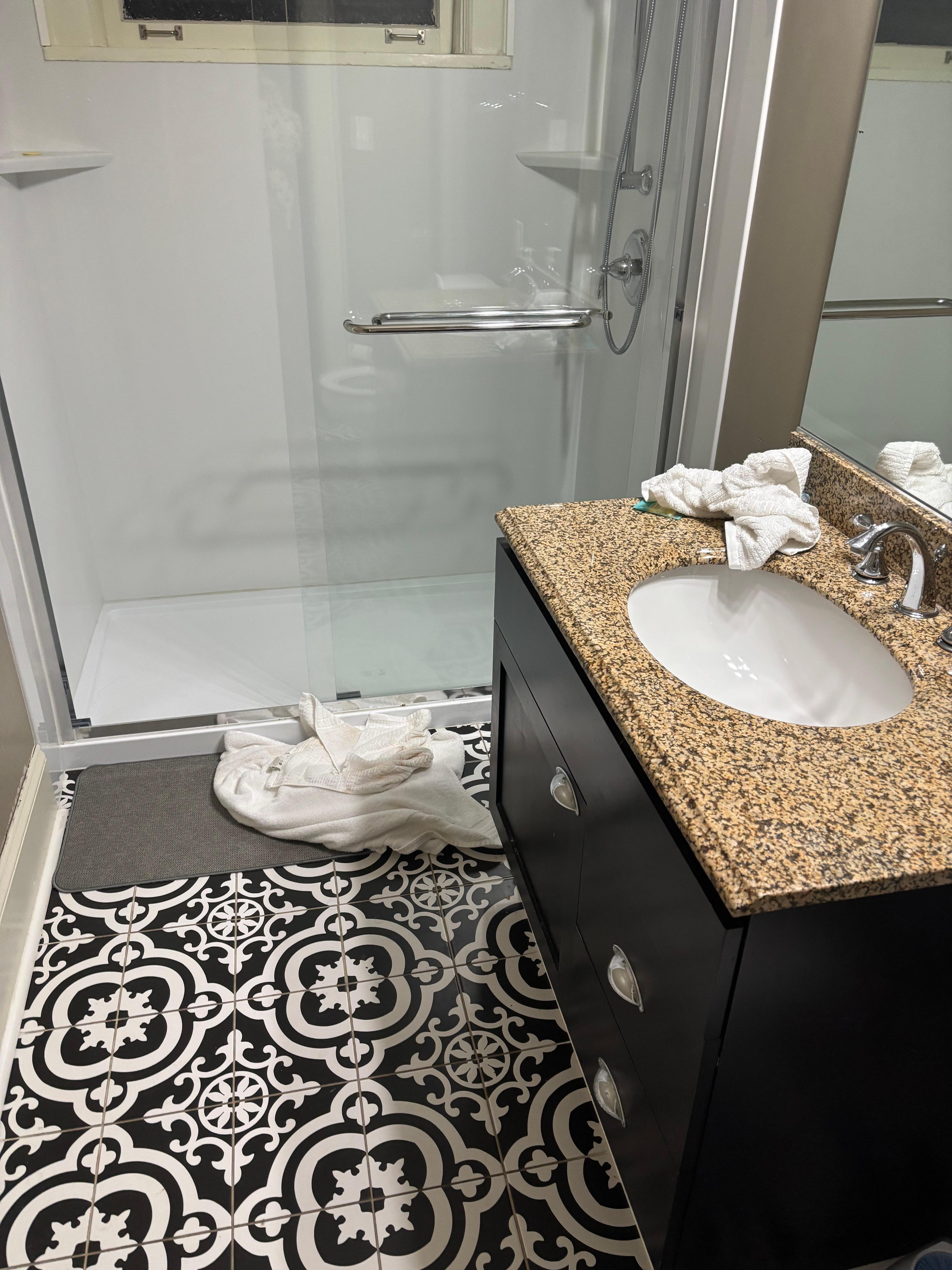 Makeup stained towels on arrival