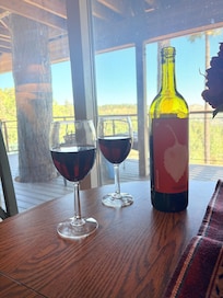 The general store in Summerhaven sells Arizona wines, such as this delicious and spicy habanero red wine from flying leap vineyards of Elgin.