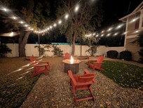 The fabulous backyard fire pit.