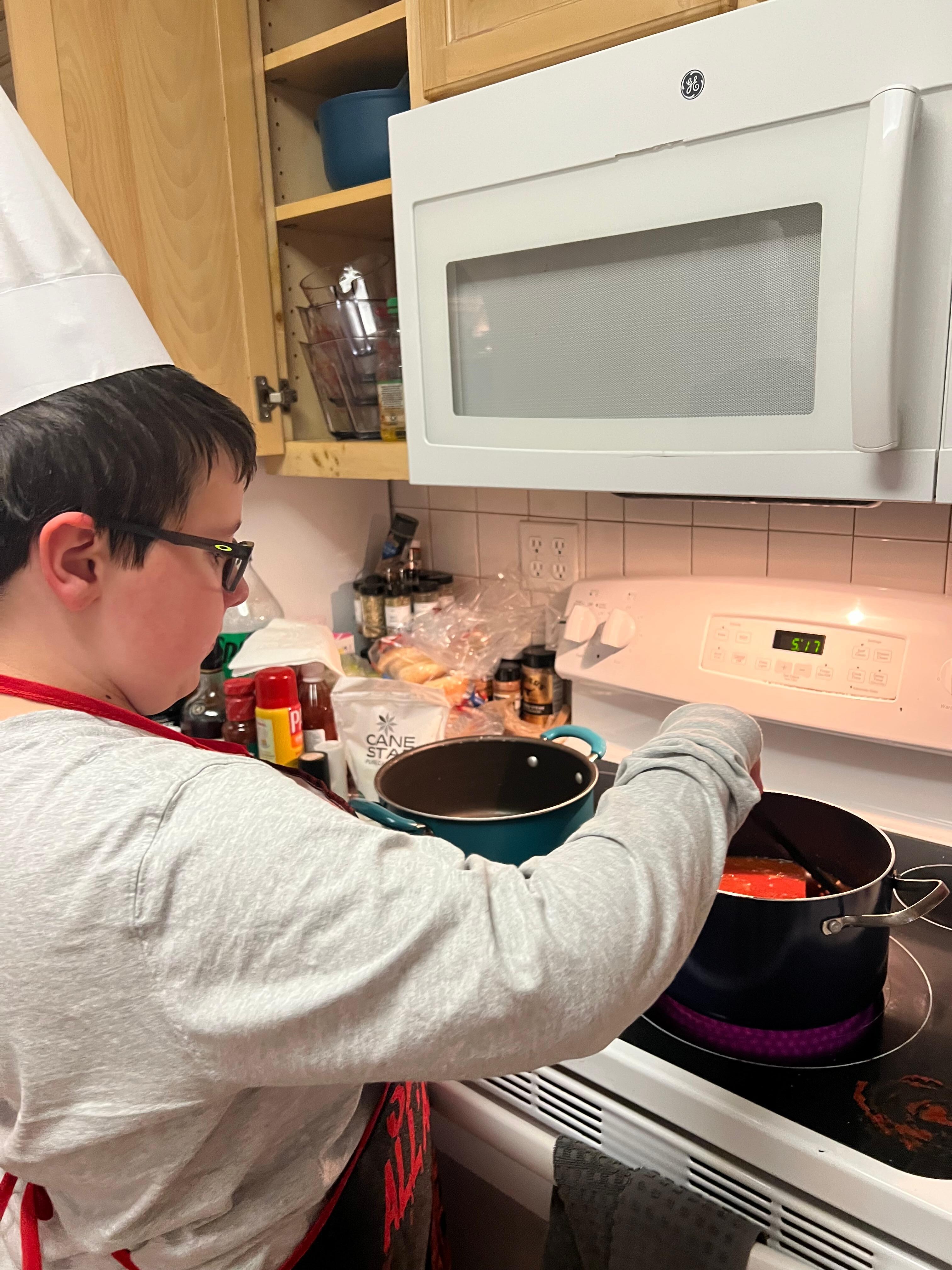 Well equipped kitchen for learning family recipes 