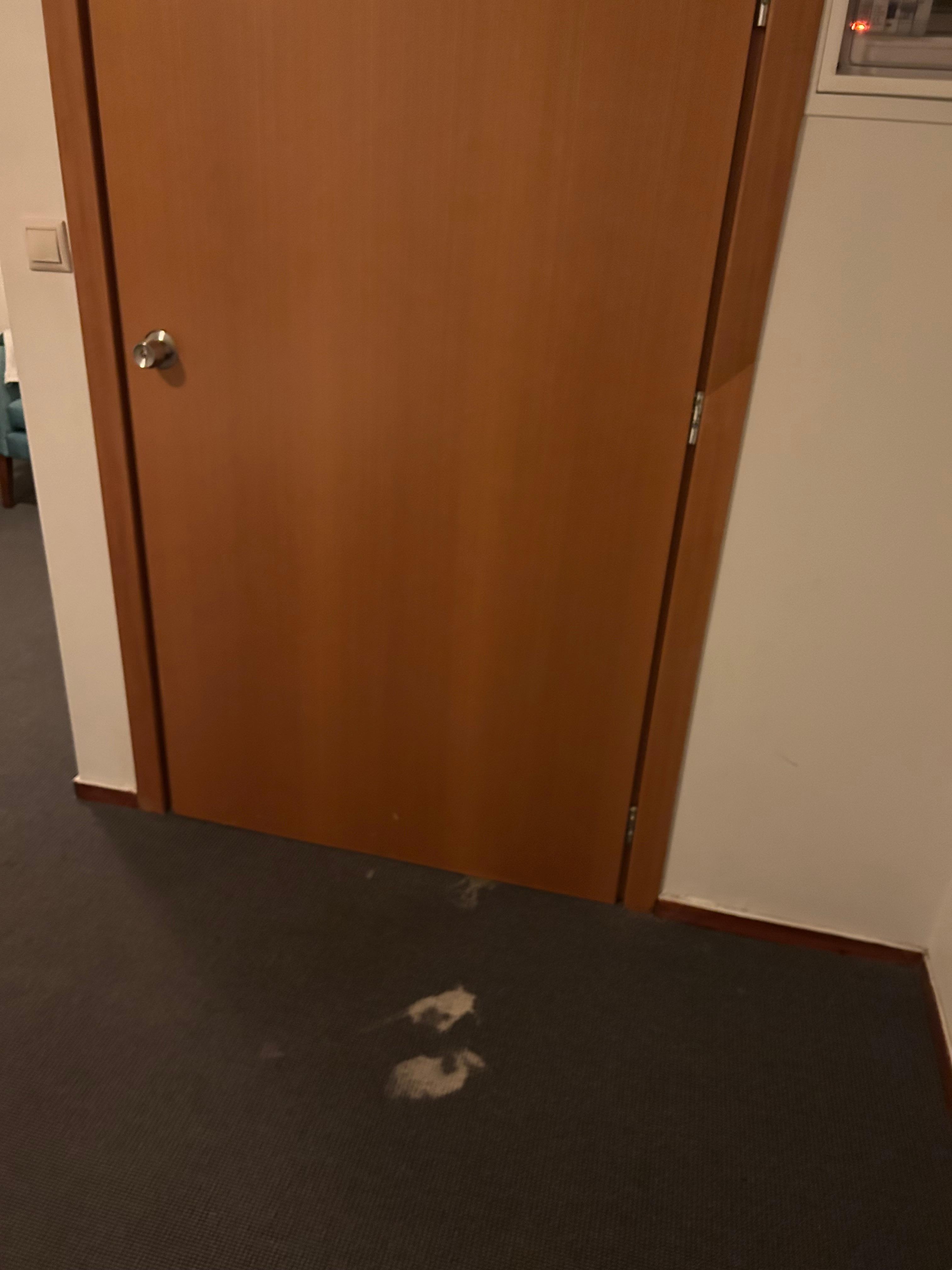 Stain close to the bathroom 