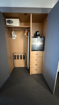 Nice closet with mini fridge