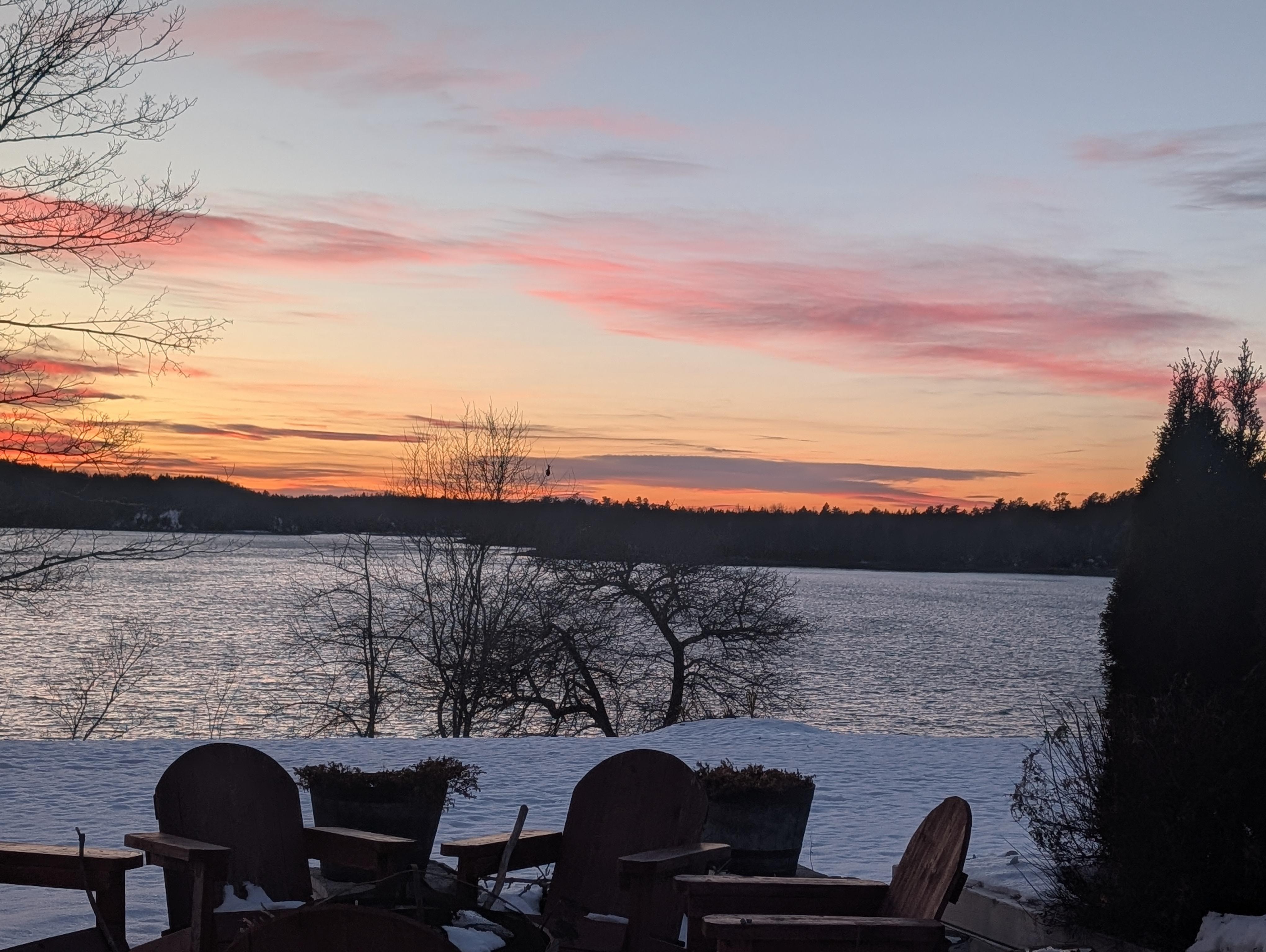 View of Oak Bay at sunset