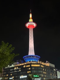 kyoto tower across the street