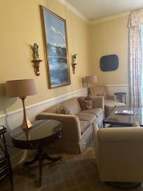 Living area with couch which pulls out