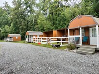 Cozy cabins.  We were right next to her pony.