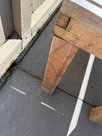 Wonky table legs.
