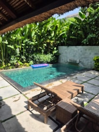 Pool area blends with the inside