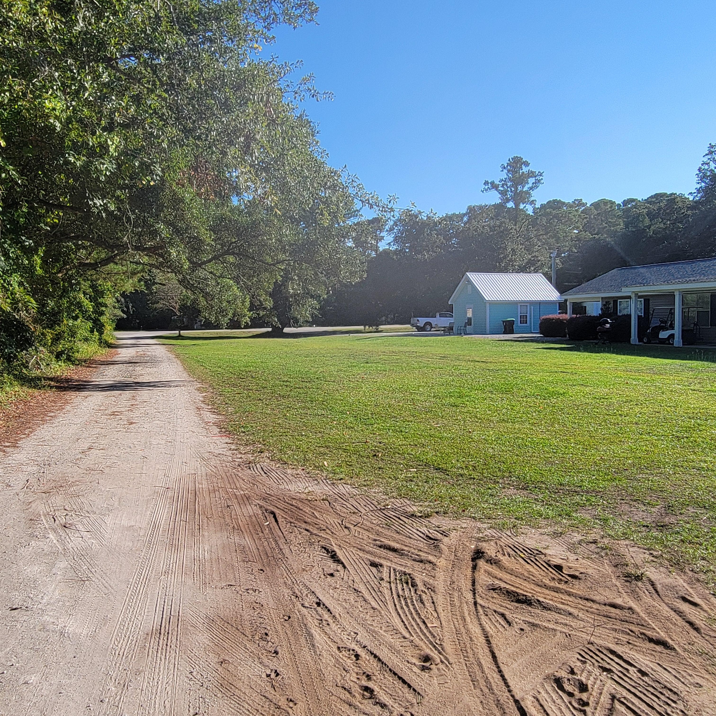 Kids Lane.  Nice place to walk the dogs.  The cottage is the small blue building on the right.