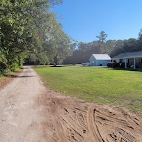 Kids Lane.  Nice place to walk the dogs.  The cottage is the small blue building on the right.