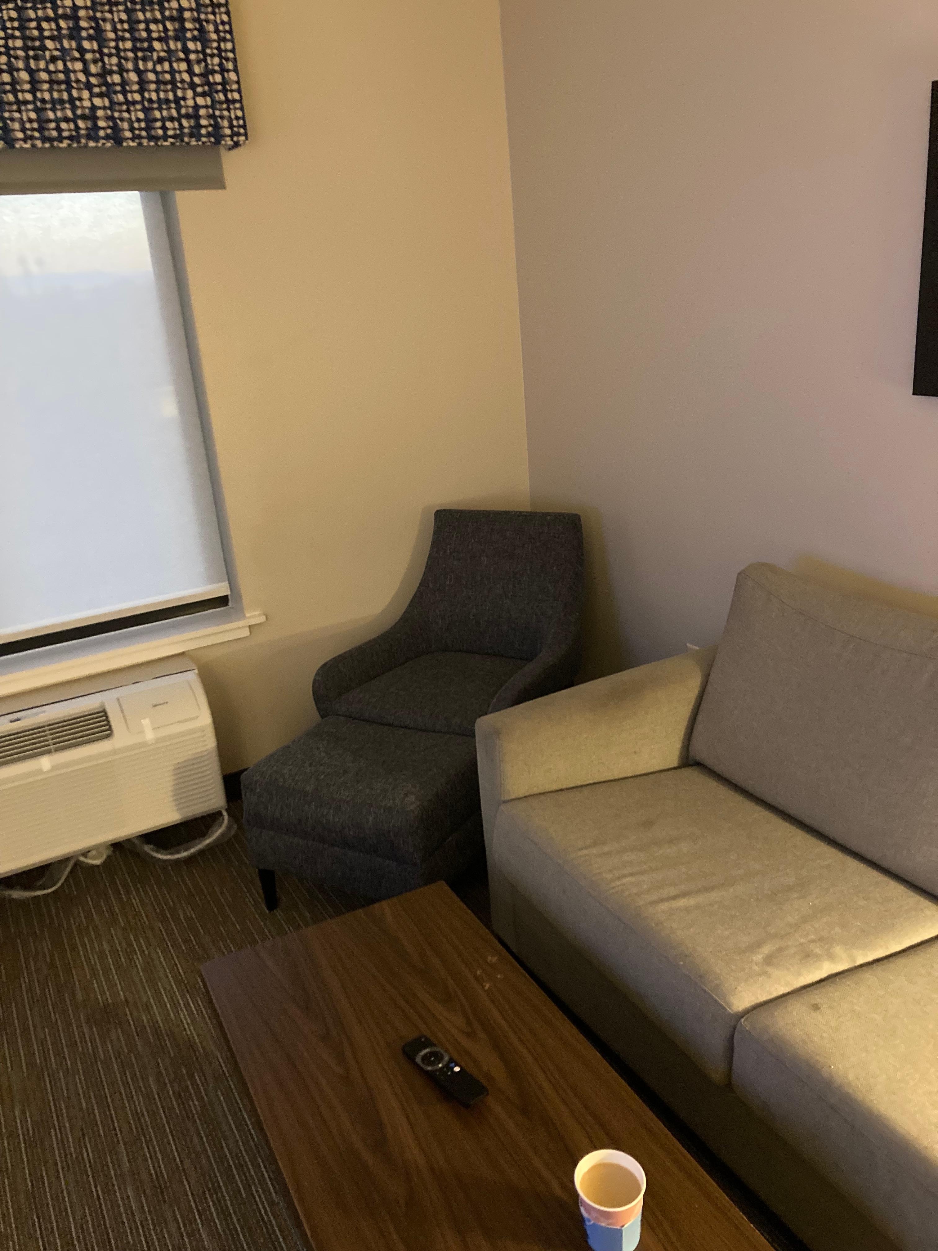 No light by the reading chair . 