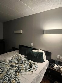 This was the only light that worked in the room.