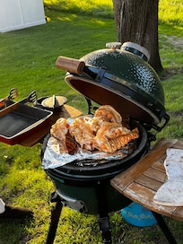 We brought our own grill and had a surf & turf feast.