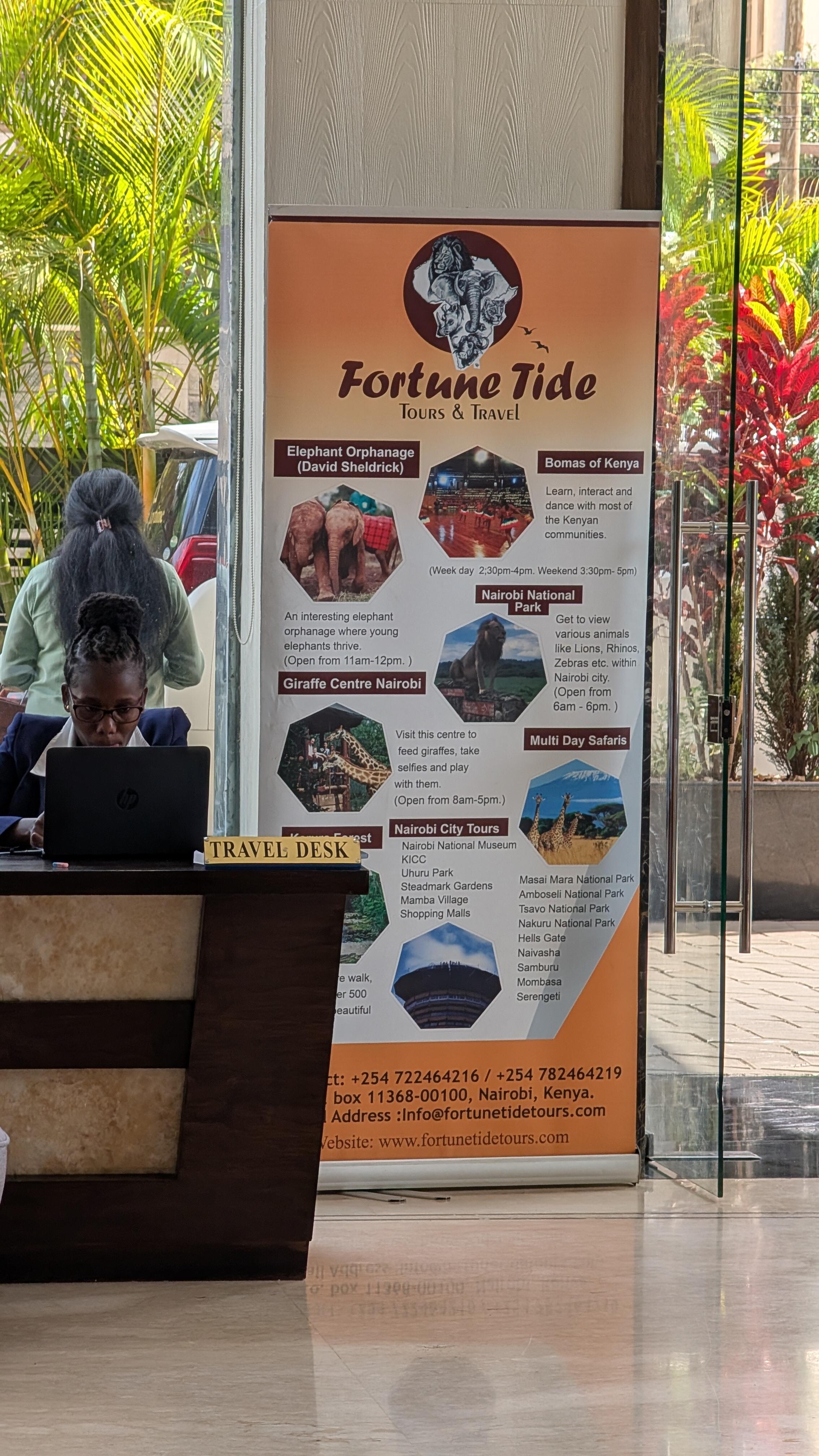 travel company inside hotel