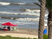 View of beach from porch.