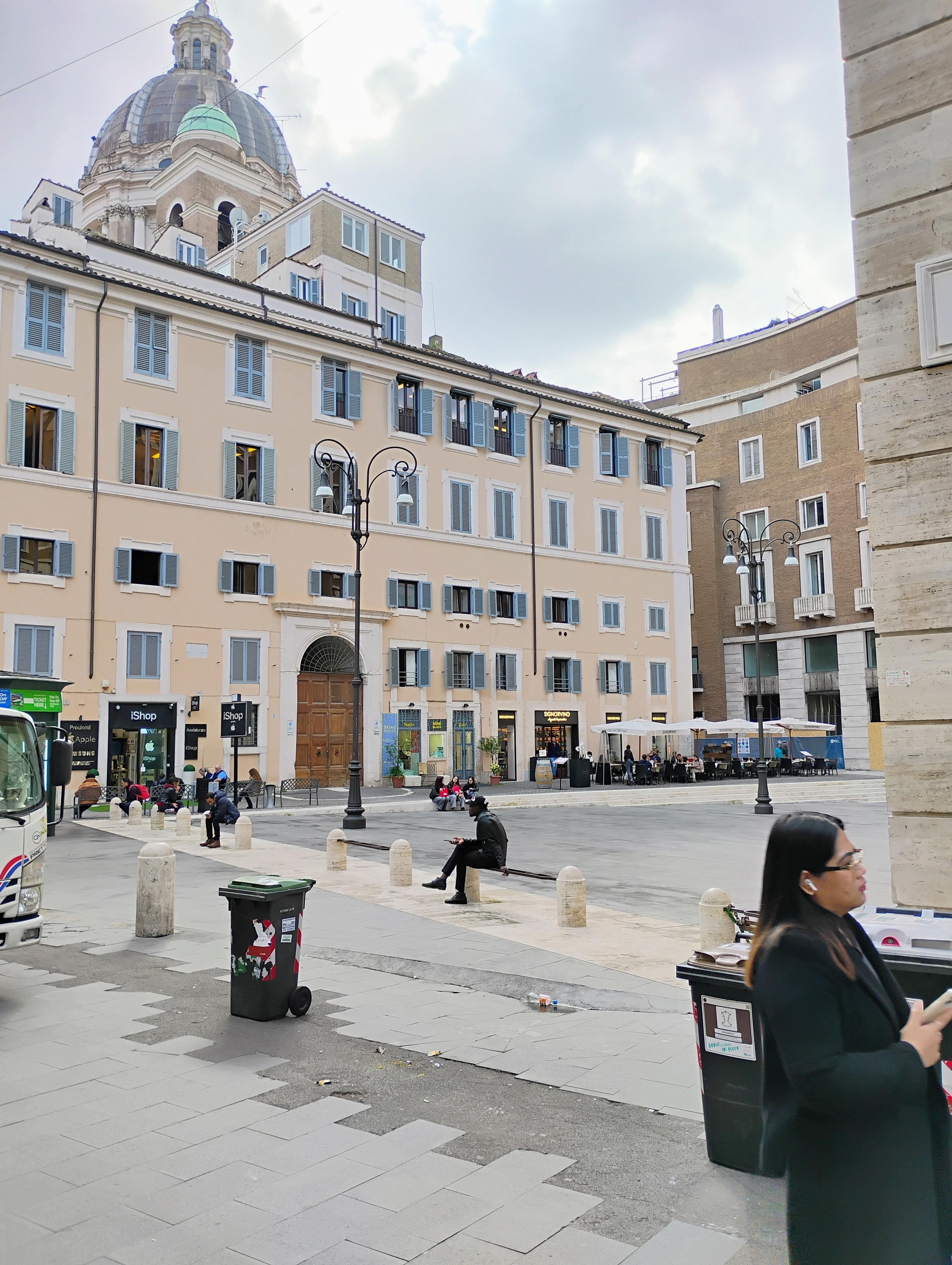 The piazza across the street from the hotel