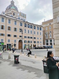 The piazza across the street from the hotel