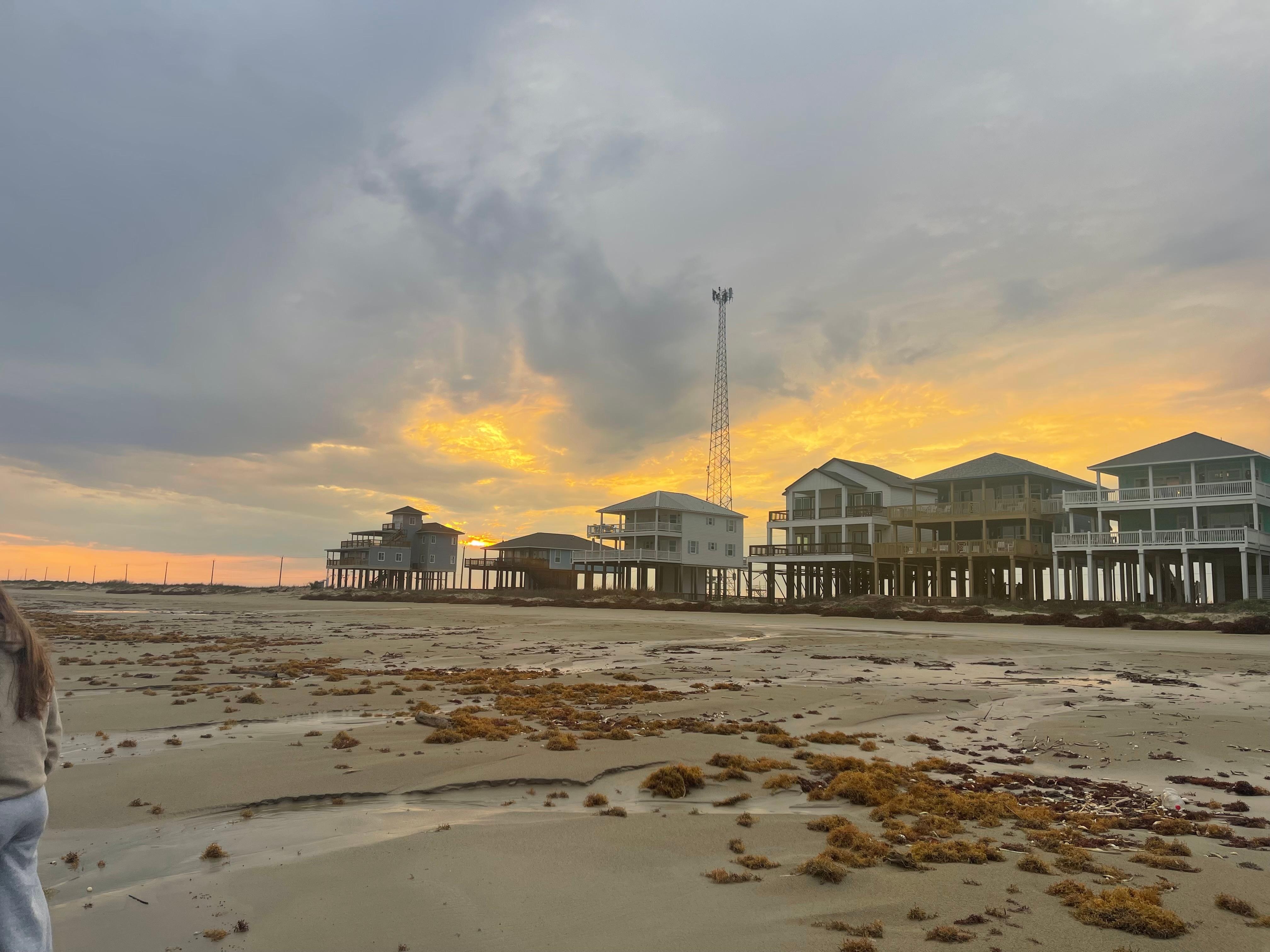 Beautiful sunsets and the homes near Hip-Nautic (just a few in this area on the beach) are gorgeous! 